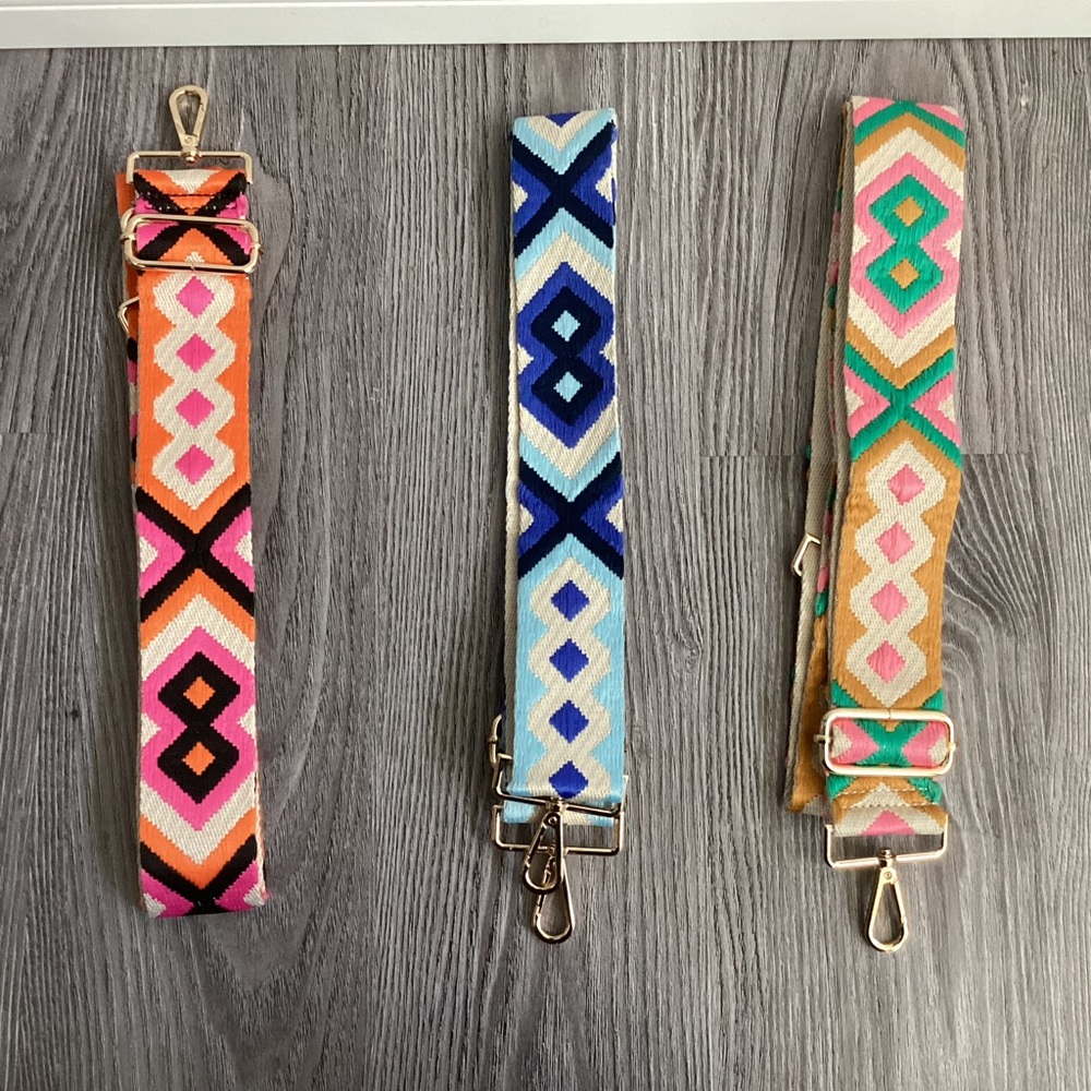 Embroidered Canvas Adjustable Purse Straps x price per each